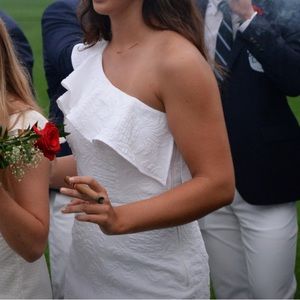 White lily pulitzer one shoulder dress